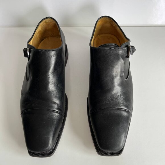 Brecos Made in Italy – Black Leather Monk Strap Dress Shoes (Size EU 42 / US 9) - Picture 4 of 10